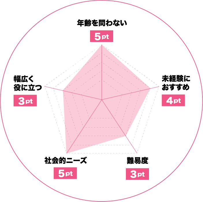 日本語教師のおすすめレーダーチャート