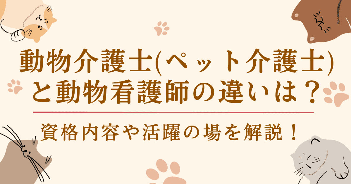 動物介護士（ペット介護士）と動物看護師の違いは？資格内容や活躍の場を解説！