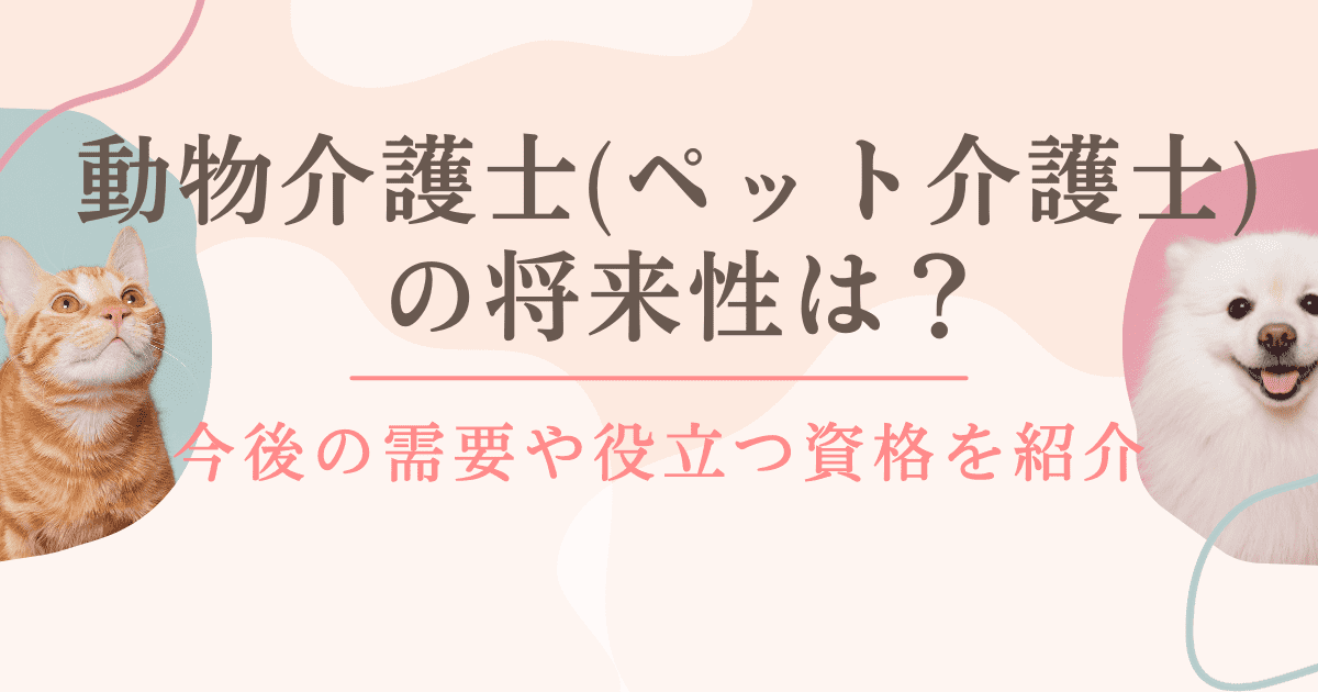 動物介護士（ペット介護士）の将来性は？今後の需要や役立つ資格を紹介