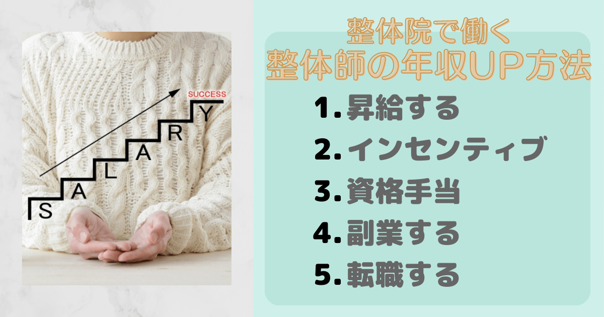 整体院で働く整体師が年収・給料を増やす方法