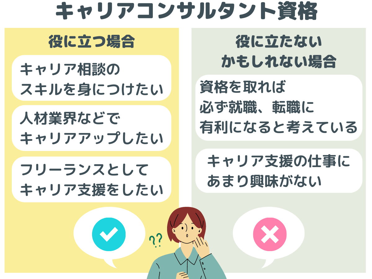 キャリアコンサルタント資格が役に立たない場合、役に立つ場合