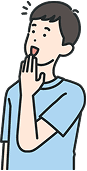 納得してうれしそうな男性のイラスト。