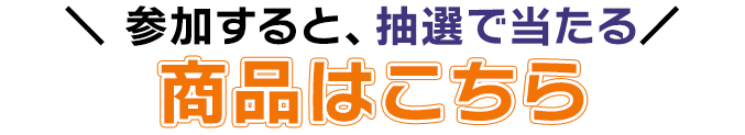 参加すると、抽選で当たる　商品はこちら
