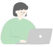 パソコンを使っている女性のイラスト