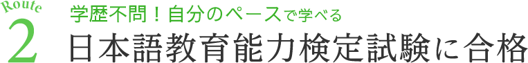 ルート2　日本語教育能力検定試験に合格